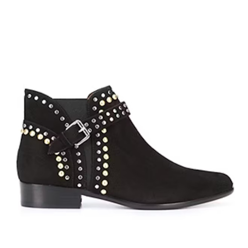 Tabitha Simmons black suede Gigi studs boots